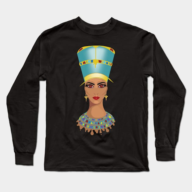 Nefertari Long Sleeve T-Shirt by Izakmugwe